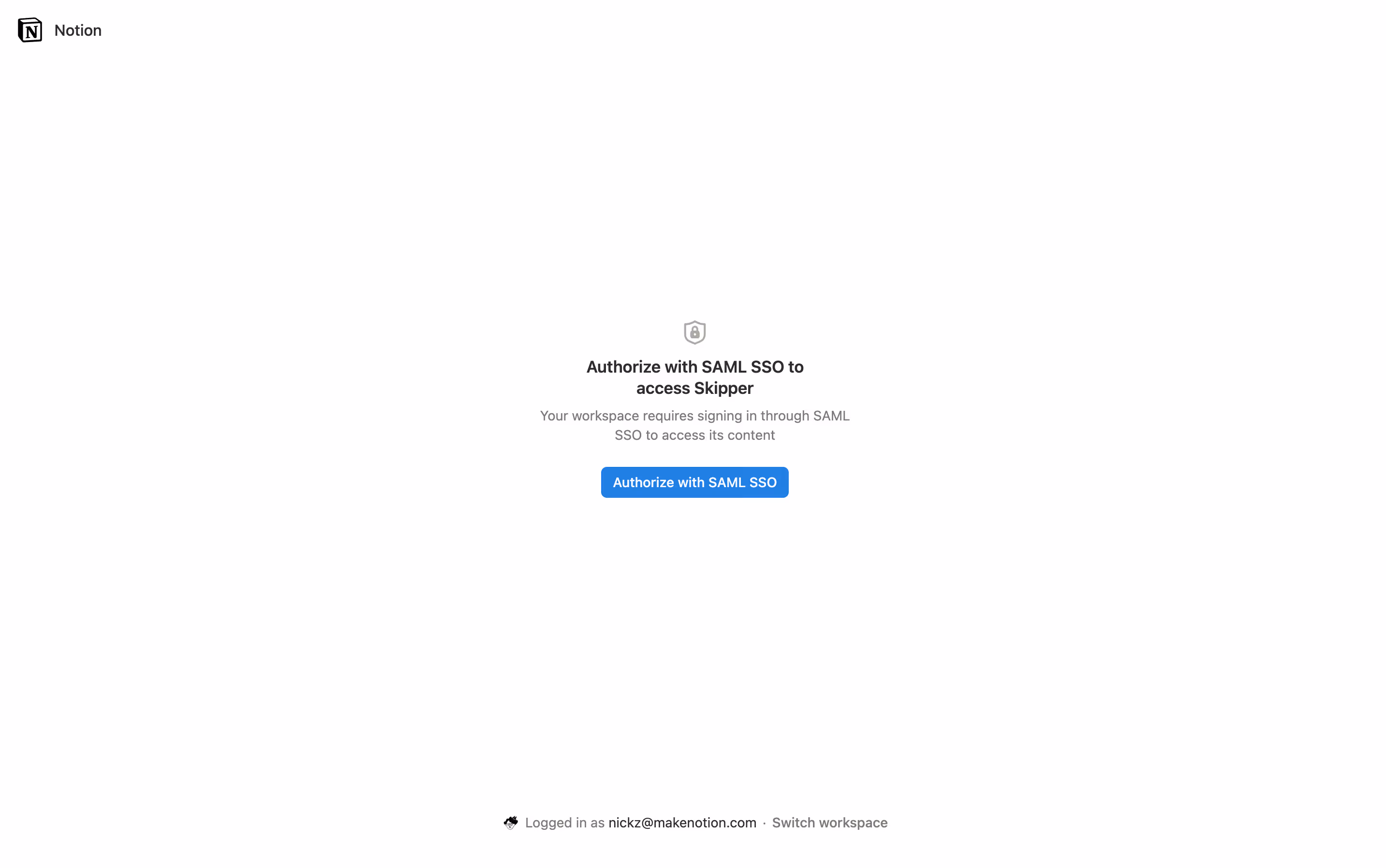hc: Autorisierungsbildschirm für Workspace SAML