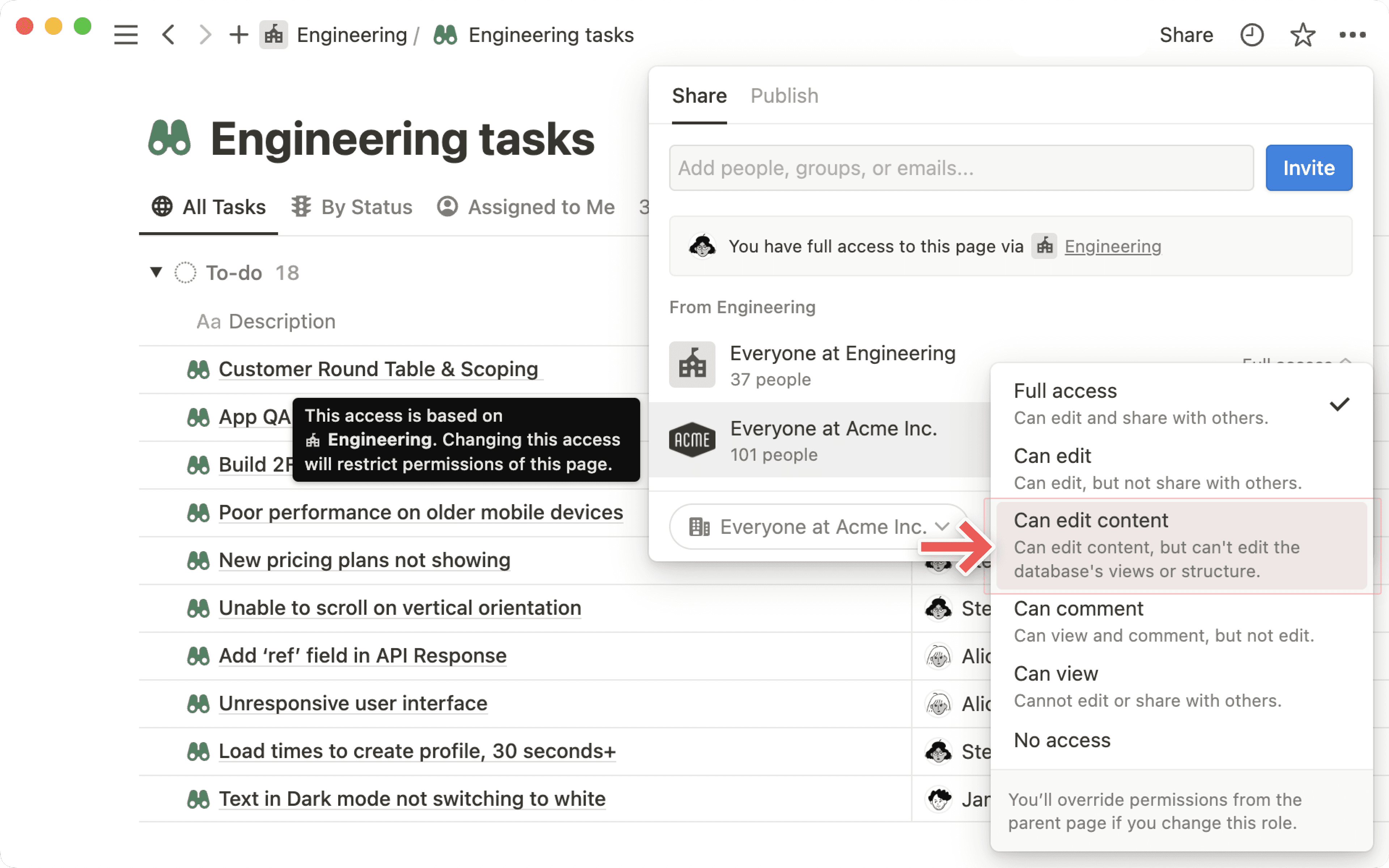 Kann Inhalt bearbeiten: Bildschirmfoto