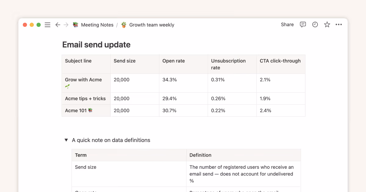 Dans quels cas utiliser les tableaux sur une page Notion (et dans quels cas ne pas le faire) ?