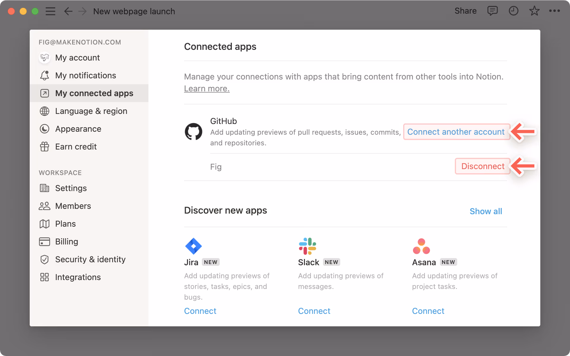 Connect another or disconnect