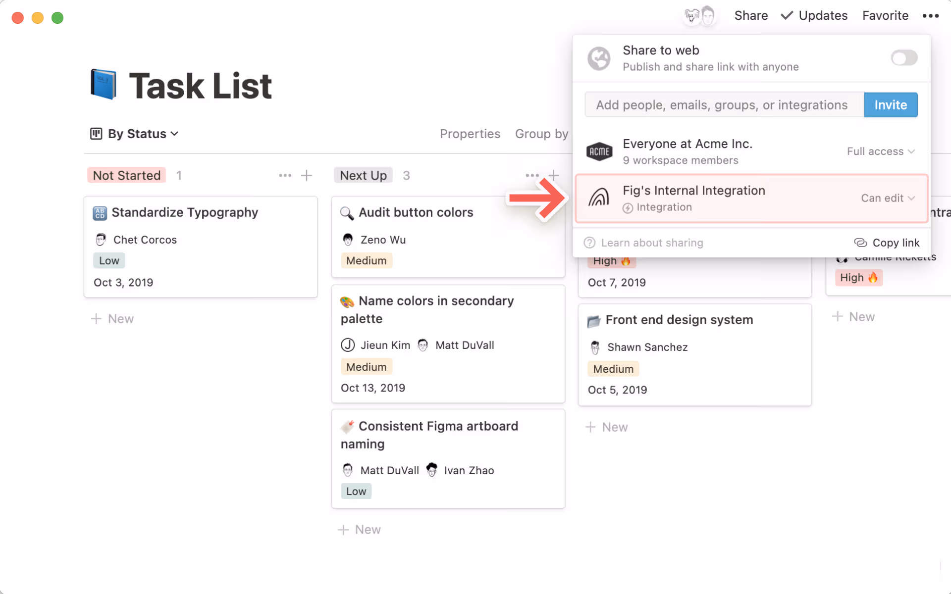 Ajouter et gérer des intégrations - menu d’intégrations