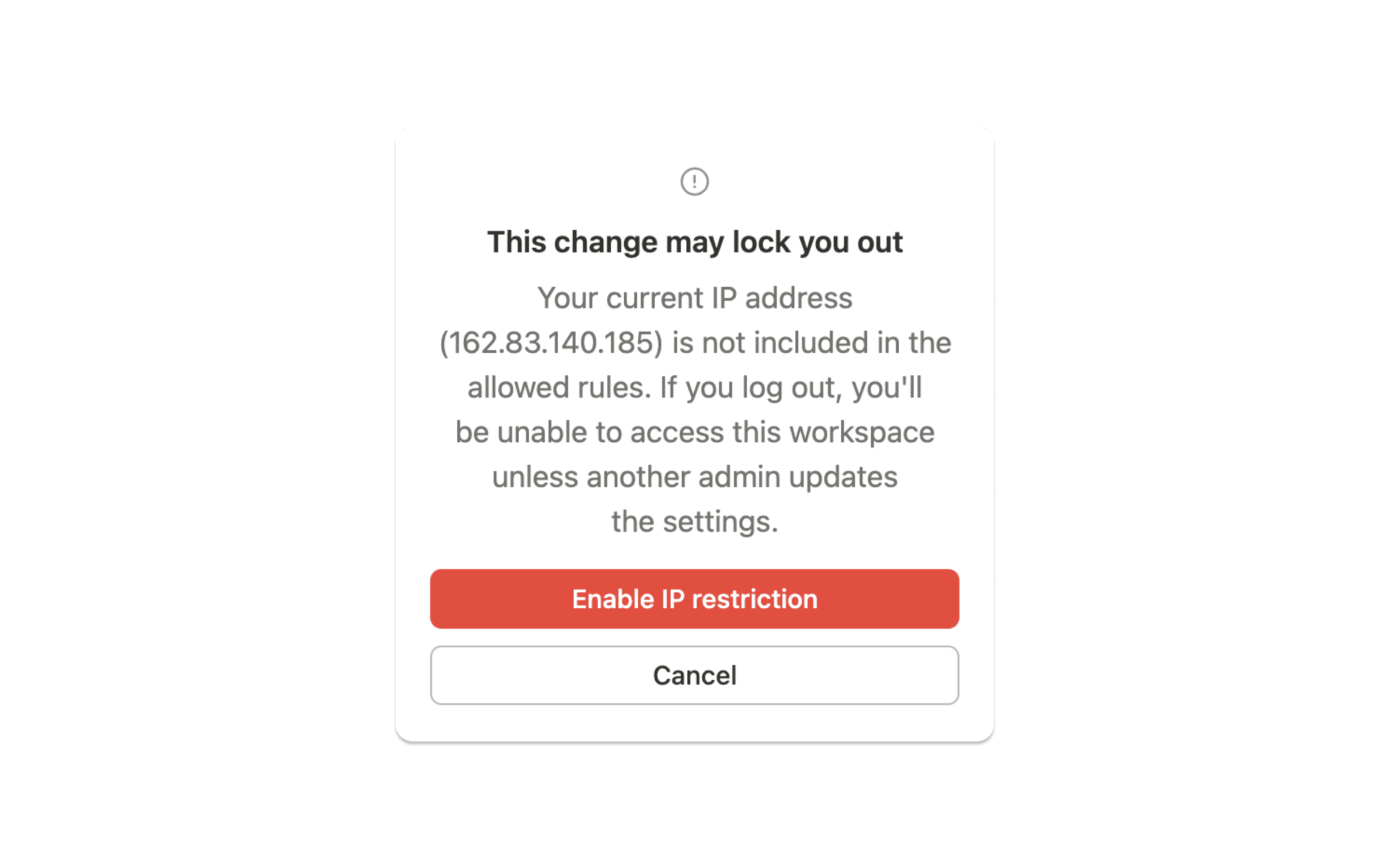 ca: error al iniciar sesión con ip restringida