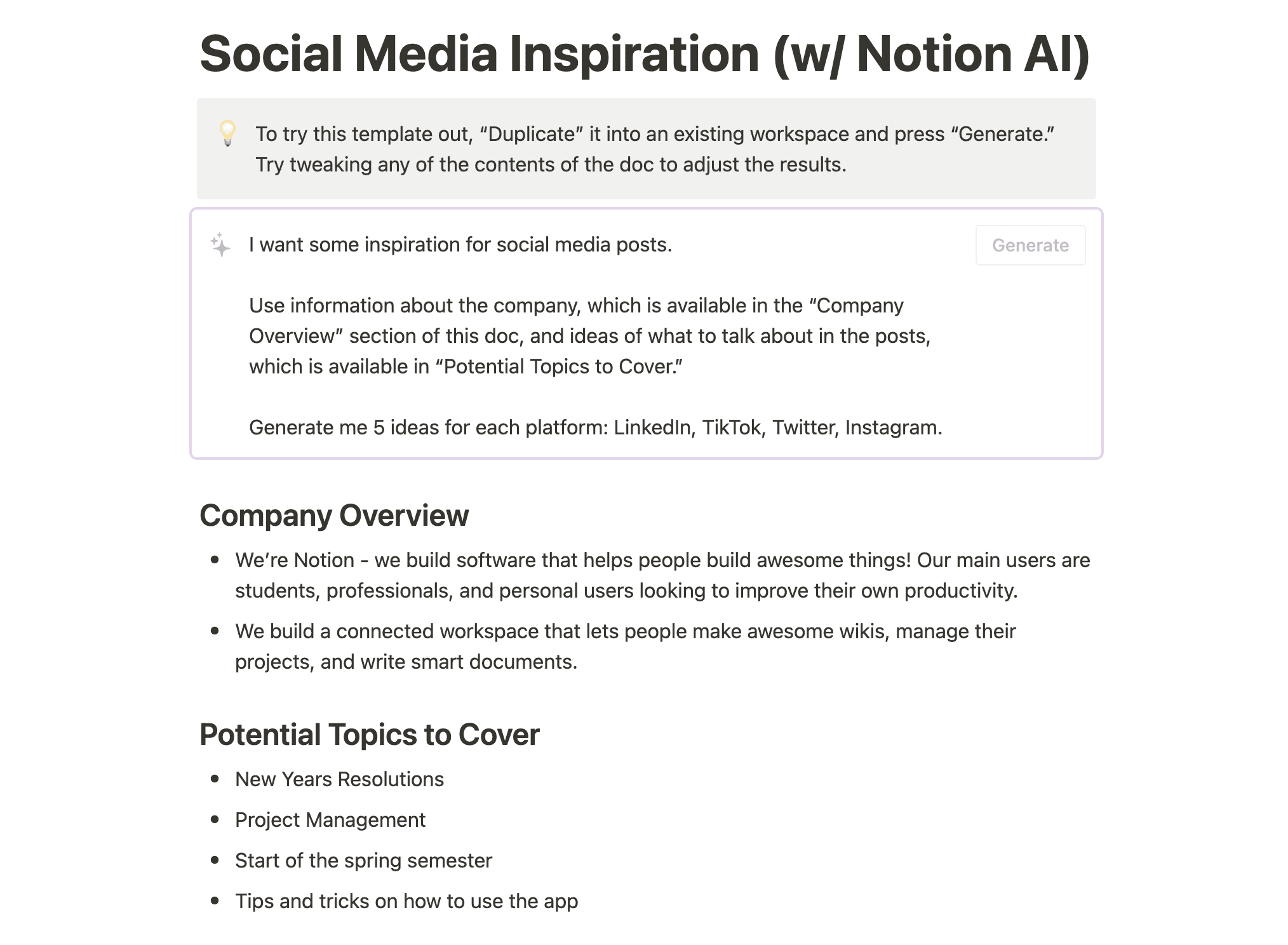 Social media inspiration