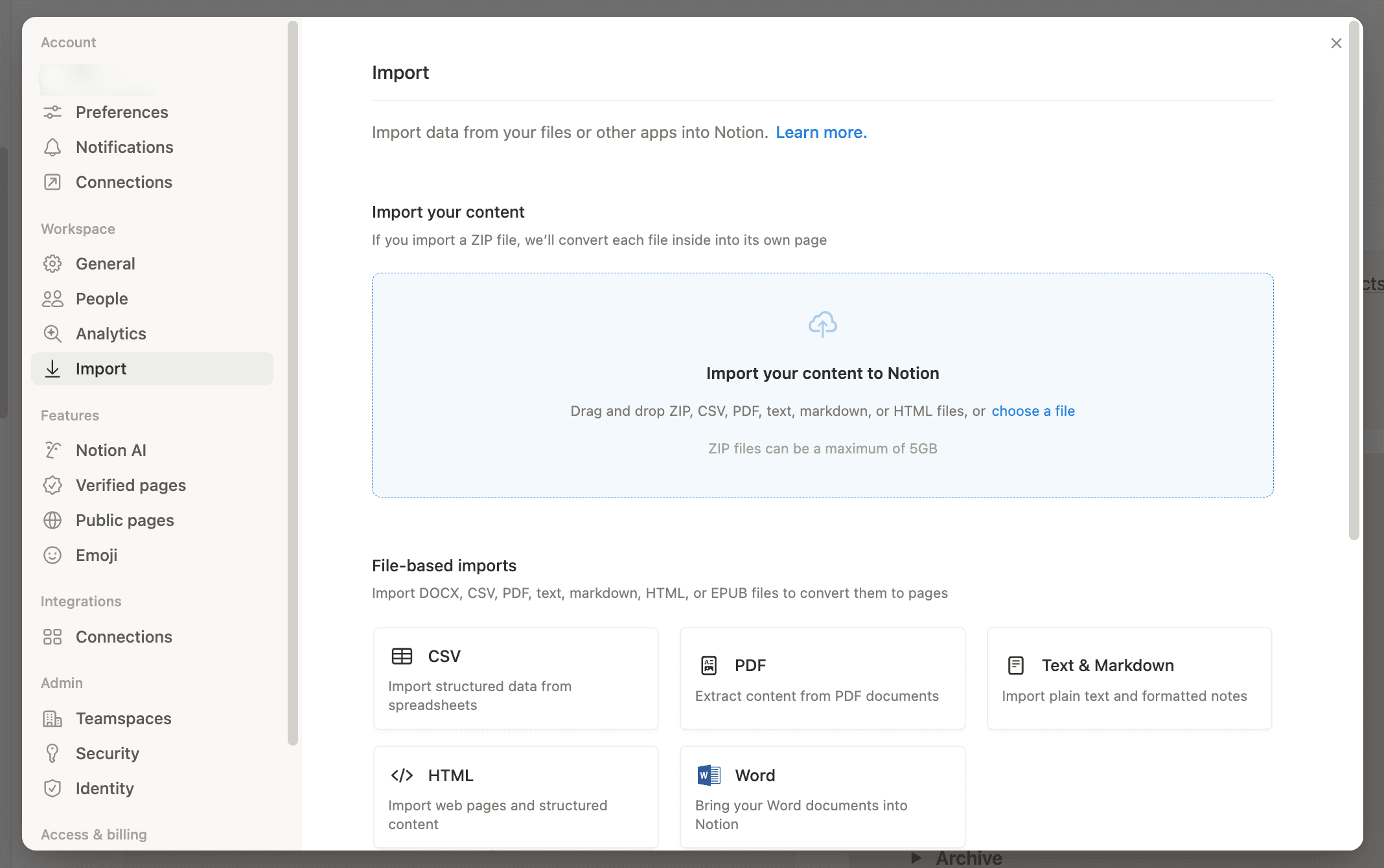 Importer l’interface utilisateur