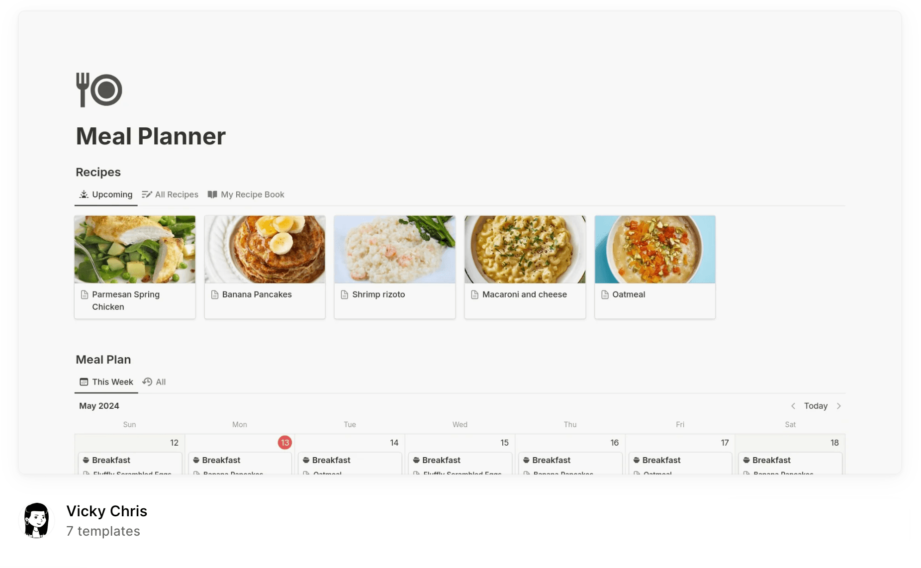 Godsend: Vicky Chris’ meal planner automatically spits out a shopping list.