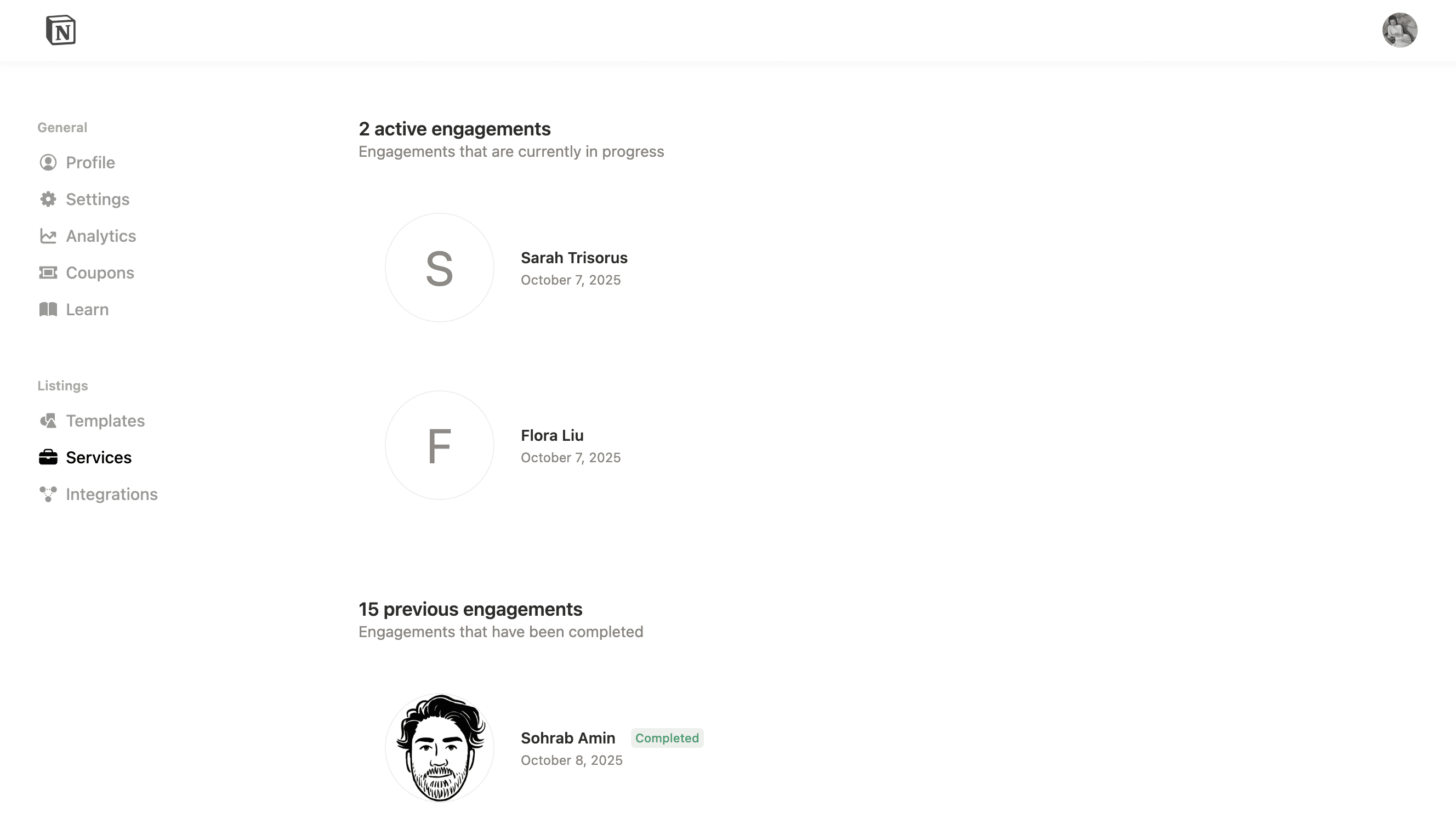 aide : gérer les projets de la Marketplace