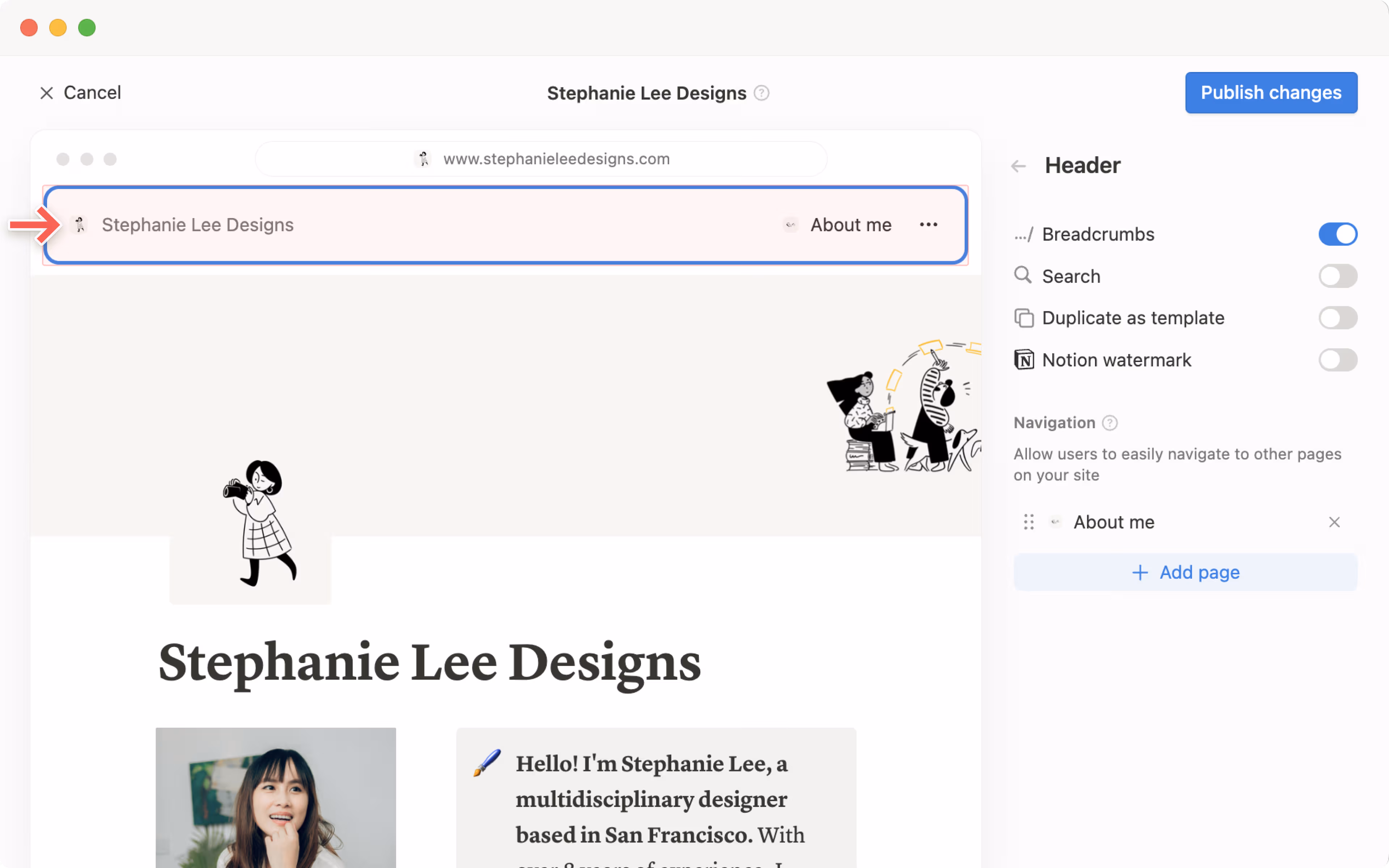 ac: cabecera personalizada del sitio